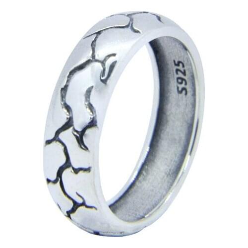 Real S925 Silver Crack Band Ring Top Quality Fashion Ladies 925 Fashion Wheeling Ring