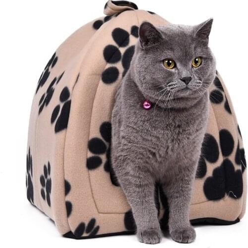 Cone Pet Cat Bed Kitten Kennel Very Soft Fabric Dog Bed Pet House Puppy Dog Cat with Paw Cama Para Cachorro Products for Animals