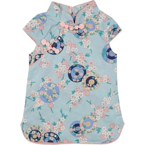 Summer Girl Dress Children Sundress Chinese Style Toddler Dresses for Kids Fashion Girls Clothing 2020