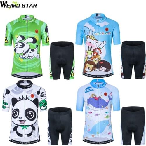 Hot 2018 Kids Summer Cycling Jersey Padded Set Children Bike Clothing Road Bicycle Sportswear Bike Jersey A variety of styles