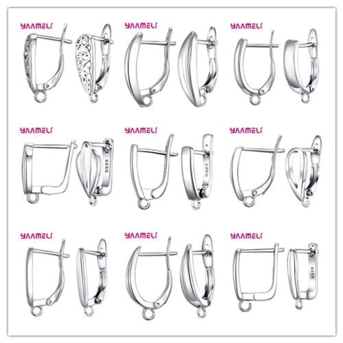 Fashion 925 Sterling Silver Ear Wire Earring Hooks Hoop Connector Diy Earrings Accessories Dangle Charms Jewelry Making