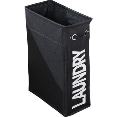 Fashionable slim waterproof laundry bag white foldable dirty cloth laundry bin home use collapsible corner laundry basket