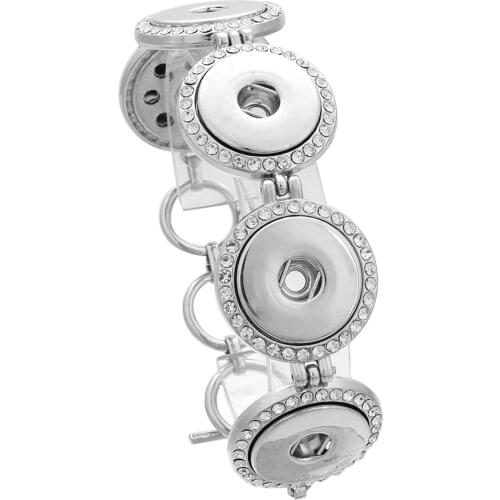 Newest Snap Button Bracelet&Bangles 5 Button Rhinestone Design Snap Button Alloy Charm Snap Bangles 18mm Snap Button Jewelry