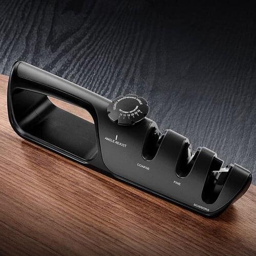 Premium Knife Sharpeners, 3-Step Kitchen Knife Sharpener Knife Sharpening for Steel& Ceramic Knives, Easy to Polish Blades