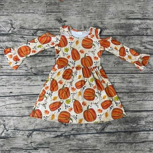Thanksgiving day style long sleeve pumpkin strapless dress