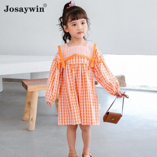 Josaywin Dress for Girls Kids Autumn Summer Dresses Vestidos Plaid Kids Dress Girls Newborn Party Dress Baby Childrens Clothing