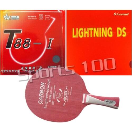 Pro Table Tennis PingPong Combo Racket Galaxy EC-14 with Sanwei T88-I and 61second DS rubber with sponge Long Shakehand FL