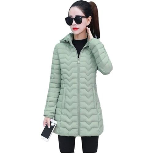 New down jacket cotton overcoat female medium-length tight womens clothing Plus size down cotton jacket autumn winter coats