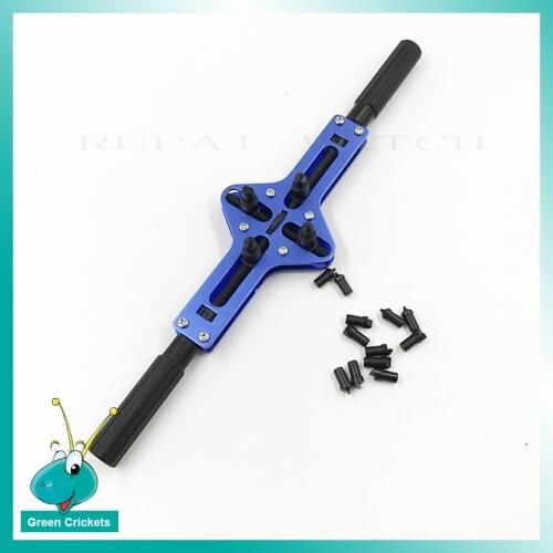 Adjustable 4 Points Watch Back Opener, Wrench Type Watch Case OpenTools with 16 assort size pins watch tool for Watchmakers
