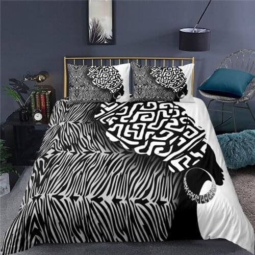 Luxury 3D African Women Print 2/3Pcs Kid Adult Bedding Set Black White Afro Duvet Cover Pillowcase Home Textile Queen/King Size