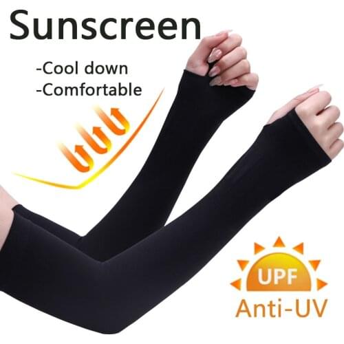 Ice Fabric Arm Sleeves Sun UV Protection Running Cycling Sunscrees Bands for Women/man Cool Summer Outdoor Arm Cover Unisex