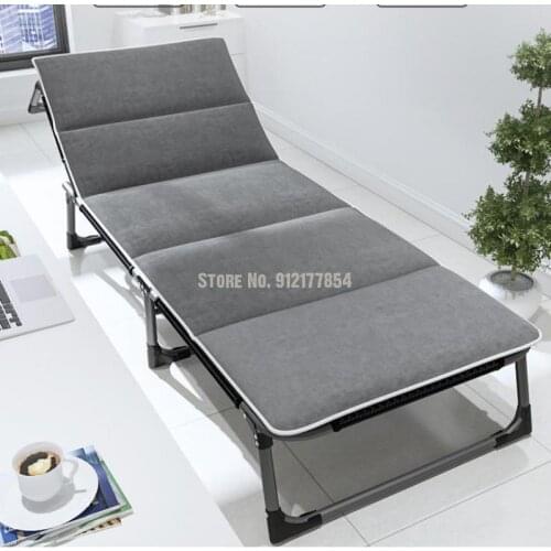Folding Bed Recliner Lunch Break Easy Chair Single Camping Bed Summer Office Lazy Folding Bed