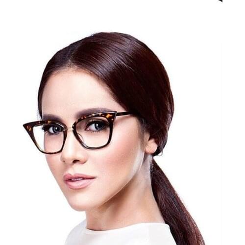 Stylish Elegant Black Cat Eye Women Eyeglasses Clear Lens Spectacle Frame Fashion Female Sun Glasses Optical Eyewear Vidros