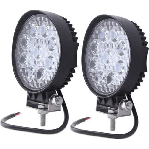 Led Work Light 27W 6500K Led Driving Light Waterproof Round Led Spotlight for Car Offroad 4x4 SUV ATV Motorcycle Auto Spotlight