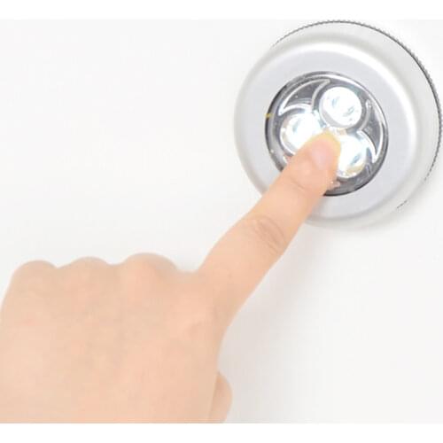 LED Touch Light Push Lamp Night Light Car Home Wall Camping Battery Power Light Lamp Toilet Closet Cabinet Sensor Light Kids