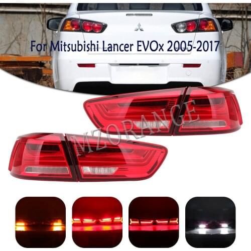 1 Set LED Tail Light For Mitsubishi Lancer EVOx 2005-2017 Tail stop Brake Lamp Turning Signal Light Warning Light car styling