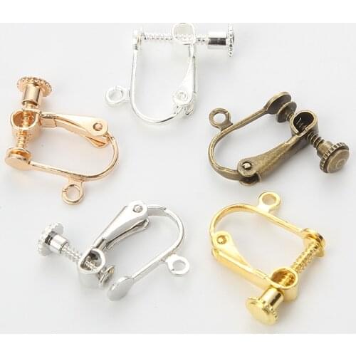 10pcs 15x13mm Metal Screw Ear Clip For Jewelry Making DIY Earring Settings Earrings Hoop Clip Ears Accessories Findings Handmade