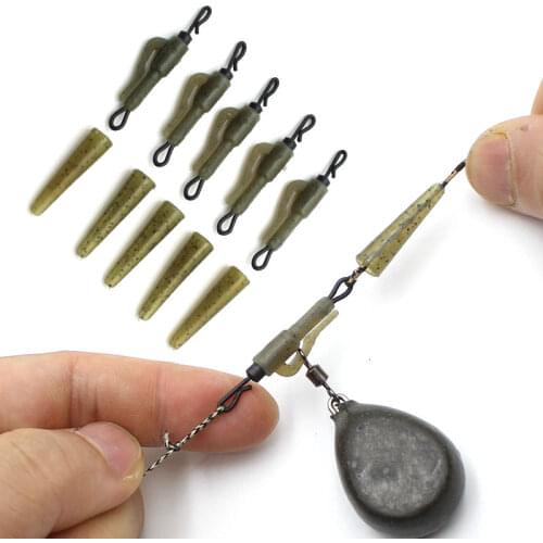 10PCS Carp Fishing Quick Change Swivels Safety Anti Tangle Sleeve Lead Clip For Hair Rigs Making Fishing Tackle Accessories Kit