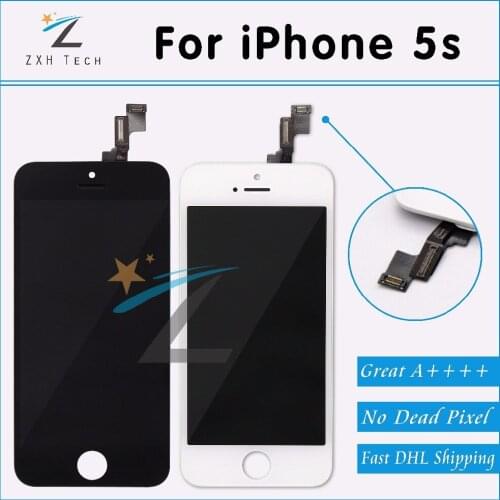 10PCS/LOT Alibaba China 100% No Dead Pixel for iPhone 5S LCD Display With Touch Screen Digitizer Assembly Replacement via DHL
