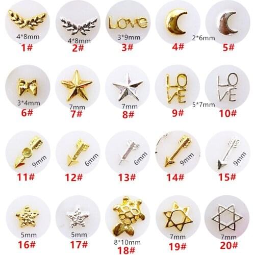10pcs/lot Japan Korea 3D Nail Art Decorations Metal Goldfish Arrow Star Nail Accessory DIY Charm Styling Tools Nail Art Parts