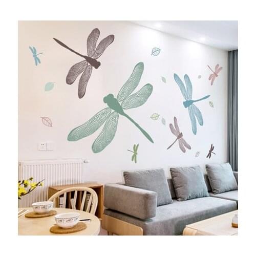 150*250CM Wall Sticker Beautiful Hand-Painted Dragonfly Wall Pictures For Living Room Fresh Elegant Bedroom Wall Decor Print Art