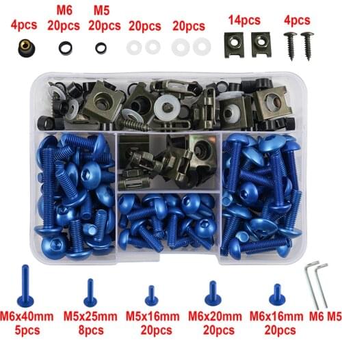 177PCS CNC Screws Motorcycle Alloy Fairing Bolt Screw Nut Kit M6 M5 For Suzuki GSXR 600 750 1000 K1-K8 Yamaha Bmw Honda Kawasaki