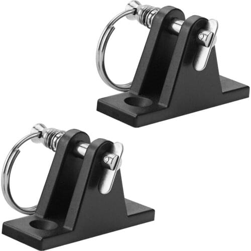 2Pcs Marine Boat Nylon Deck Hinge 2 Holes Flat Mount with Quick Release Pin & Ring