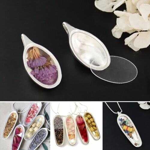 2PCS Empty Locket Pendant Fillable Jewelry Keepsake Jewelry Urn Jewelry for Ash Cremation Jewelry