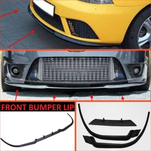 For Seat Ibiza MK4 6L -08 CUPRA R Front Bumper Lip Universal 3pcs Diffuser Black Bumper Lip Spoiler Body Kit Tuning Protector
