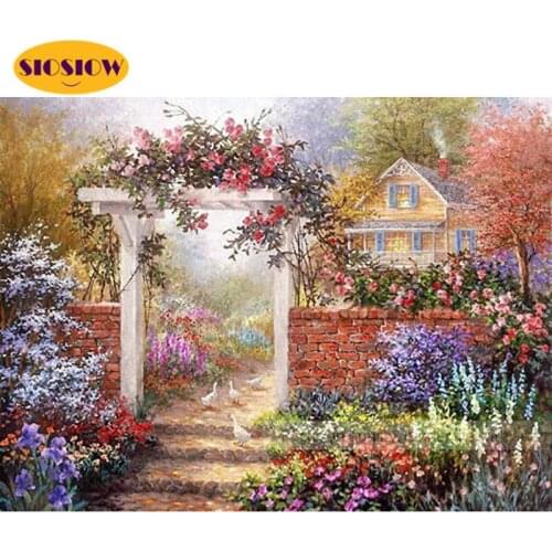 5d Garden Scenery Diamond Painting Full Square Diamond Embroidery Landscape Pictures Rhinestones Mosaic New Arrival Handmade Art