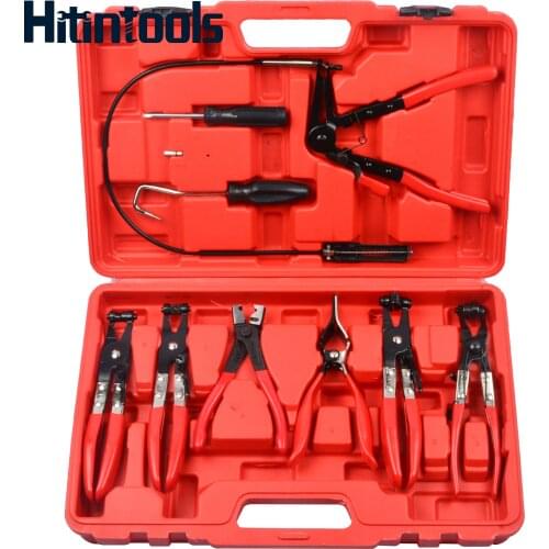 9Pcs Hose Clamp Ring Plier Clip Set Flexible Cable Plier Swivel Jaw Tool Remover Auto Hand Tool Set