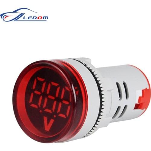 AC12-500V LED Digital Voltmeter Display Gauge Voltage 22mm Volt Meters Indicator Signal Lamp Car Lights Tester