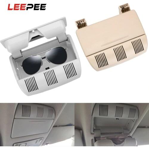 LEEPEE Sunglasses Case Glasses Car Roof Storage Box Sunglass Clip for Skoda Octavia Fabia Roomster Car Accessories