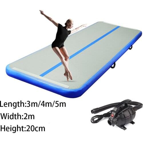 Free shipping 2M Width 3/4/5M Length Inflatable Gymnastics AirTrack Tumbling Air Track Floor Trampoline for Home Use/Training