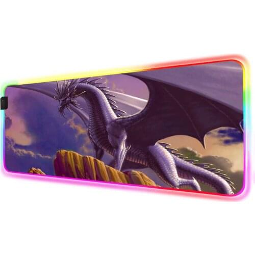 Mairuige Dragon RGB Large Gaming Mouse Pad XXLGamerComputer Mousepad LED Lighting Keyboard Desk PC Mouse Pad with Backlight Desk