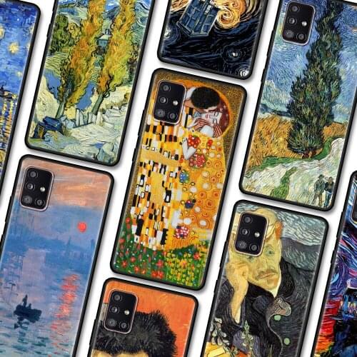 Phone Case For Samsung Galaxy A51 A12 A21s A71 A31 A52 A32 A02s A11 A72 A41 A51 A01 Silicone Caso Van Gogh Flower Starry Night