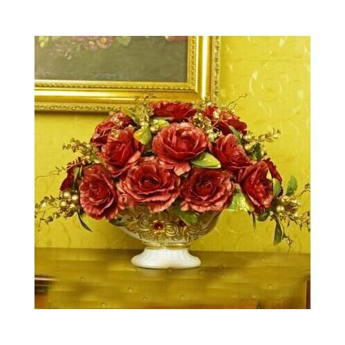 European Simulated Flower Set with Creative Vases