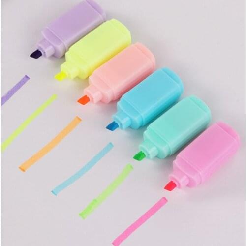 6 Pcs/Pack Creative Jelly Pudding Shape Sticks Fluorescent Pen Cartoon Cute Mini Stationery