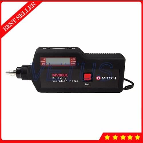 Integrated Design Digital Vibrometer Analyzer Gauge Portable Vibration Meter MV800C with acceleration speed displacement Tester