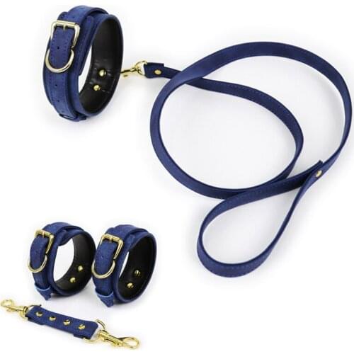 PU Leather Sex Handcuffs Bdsm Collar Chain Adults Erotic Toys Restraints Slave Adult Games Bondage Gear Sex Toys for Couples