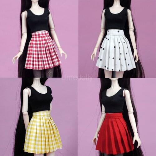 Fashion 1/6 Blyth Doll Clothes Vest Pleated Skirt for Barbies, Pullip, Licca Doll Clothing Outfits Accessories Toys for Girl