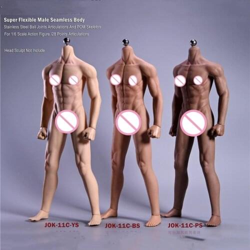 1/6 Scale Mens Super Flexible Male Seamless Muscular Body for 1/6 Head Toys Gifts Collections