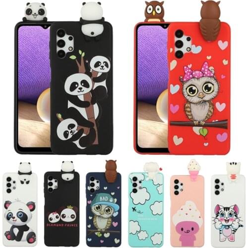 3D Cute Unicorn Panda TPU Case on For Coque Samsung A32 Soft Silicone Cover For Samsung A12 A42 A52 A72 Case Funda Girl Child