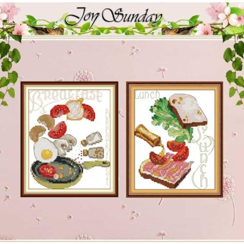 Breakfast Lunch food Sandwich patterns counted 11CT 14CT Cross Stitch Sets DIY Cross-stitch Kit Embroidery Needlework Home Decor