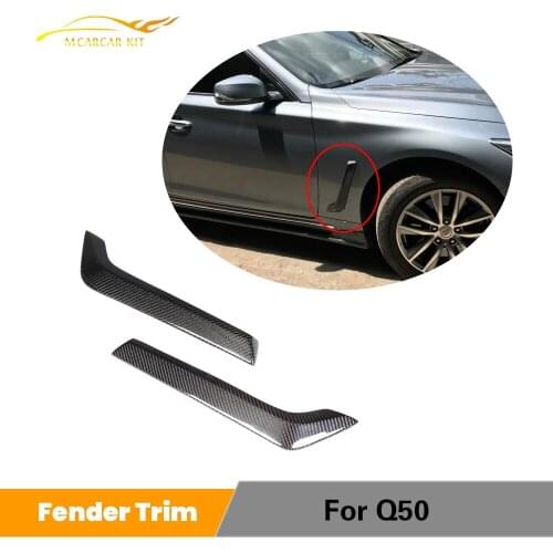 Carbon Fiber Door Fender Air Vent Trims for Infiniti Q50 Base Standard and Sport 2014 - 2019 Door Fender Decorations Spoiler