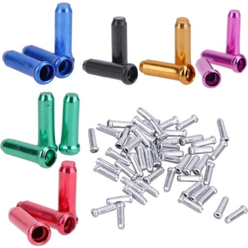 50pcs Aluminum Alloy Bike Bicycle Brake Cable Tips Crimps Bicycles Derailleur Shift End Caps core Inner Wire Ferrules 11*4*4mm