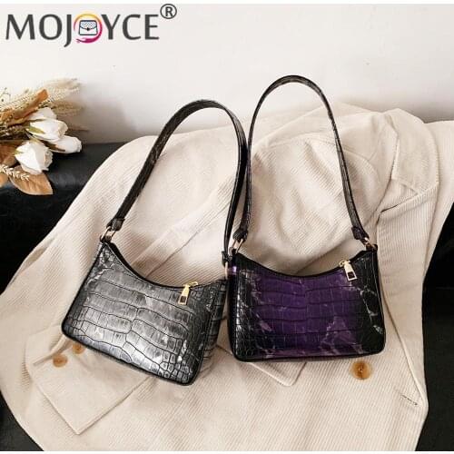 New Fashion Summer Small Single Alligator Pattern PU Leather Shoulder Bag Armpit Chain Small Square for Women Handbag
