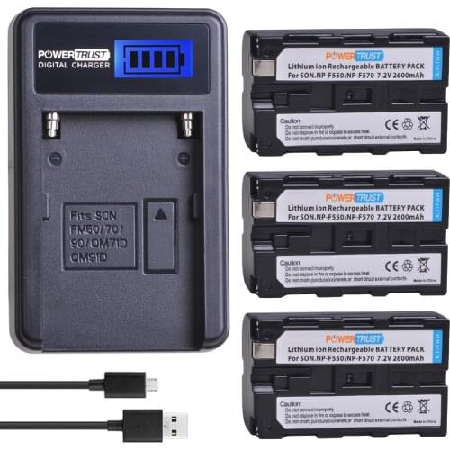 NP-F550 NPF550 NP-F570 Camera Battery + LCD USB Charger for Sony NP F970 F750 F770 F960 F550 F530 F330 F570 CCD-SC55 TR516 TR716
