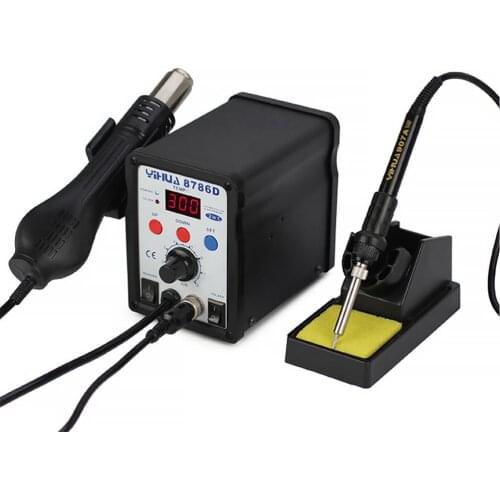 8786d Rework Station Soldering Iron 240V/230V/220V/110V 700W 2-In-1 Hermostat Soldering Station Metal Heater Digital Display