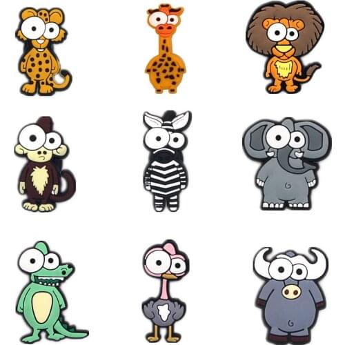 Novelty Cartoon Shoe Charms Accessories Novelty Japan Big Eye Animals Shoe Buckle Decoration for croc jibz Kids Party X-mas Gift